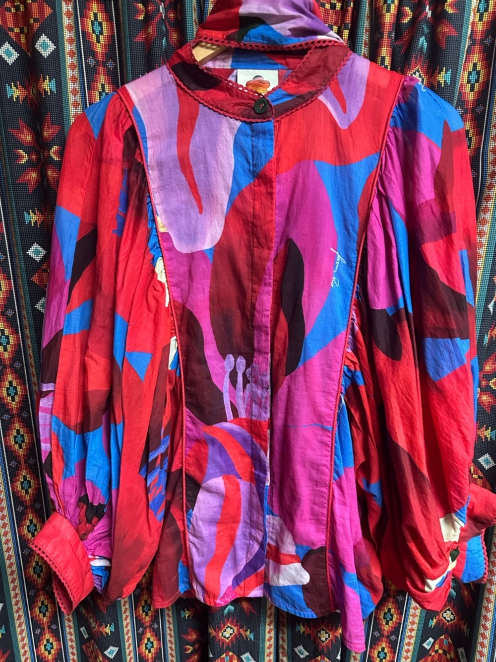 Farm Rio Balloon Sleeve Top